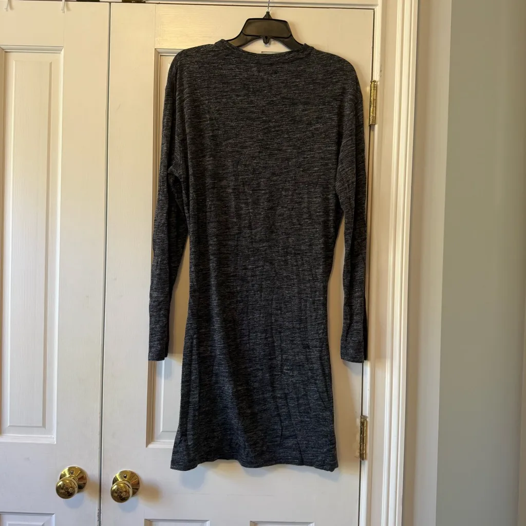 NWOT Isabel Marant Etoile Wilder Grey Long Sleeve Twist Front Jersey Dress Sz 44 - Image 5