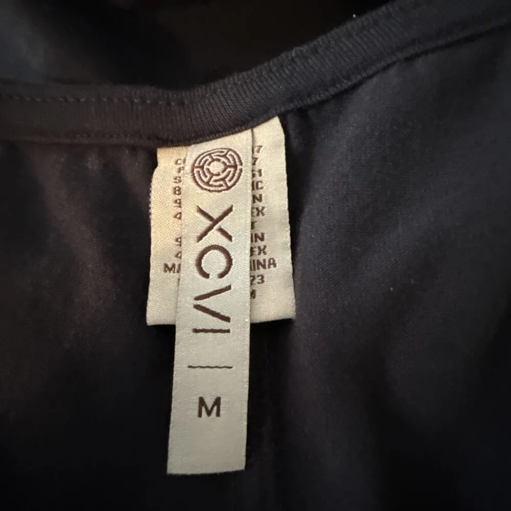 XCVI Womens Bubble Hem Midi Dress Size M Black Cotton Lagenlook Minimalist - Image 7