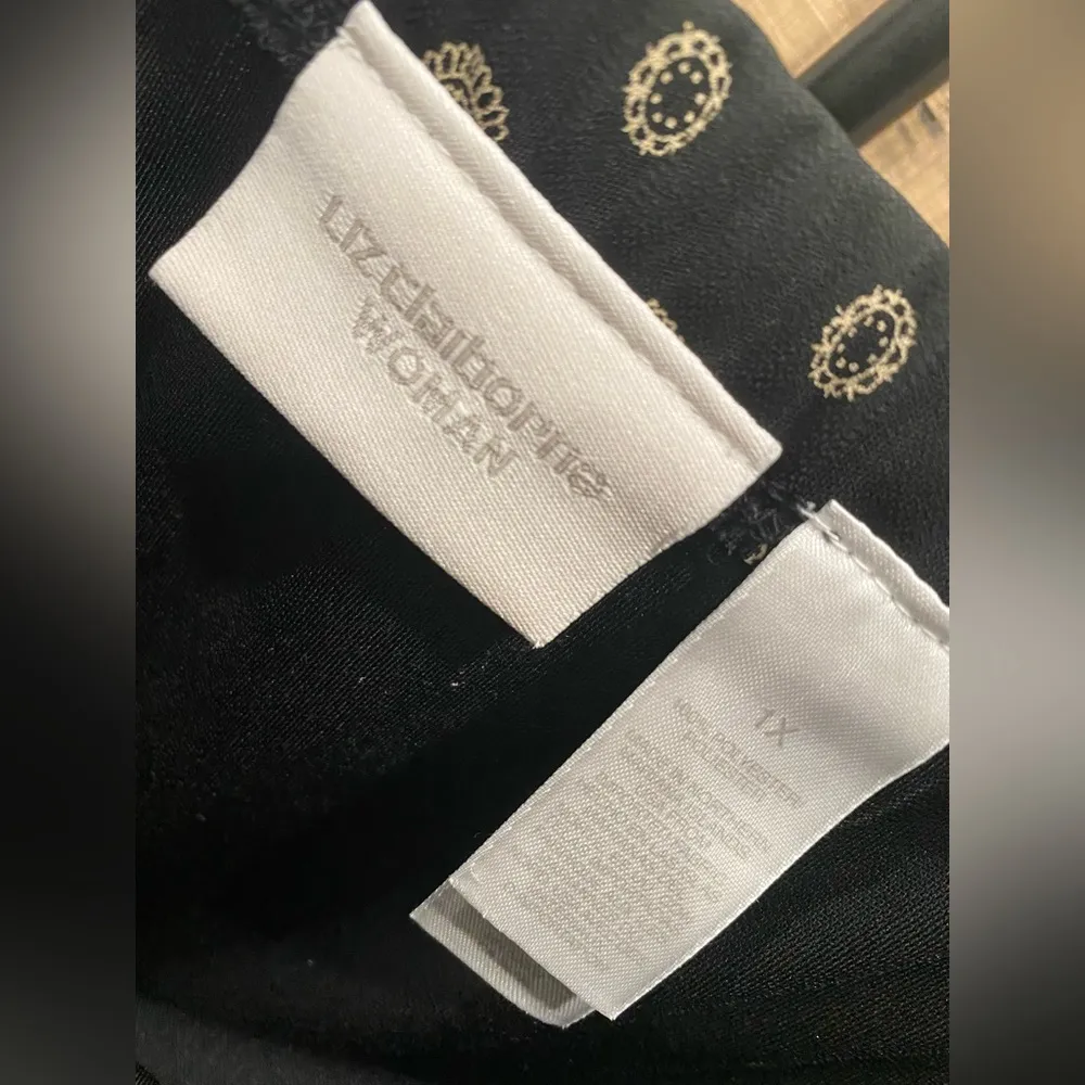 Vintage 90s  Woman Black Printed Straight Midi Skirt - Plus Size 1X - Image 7