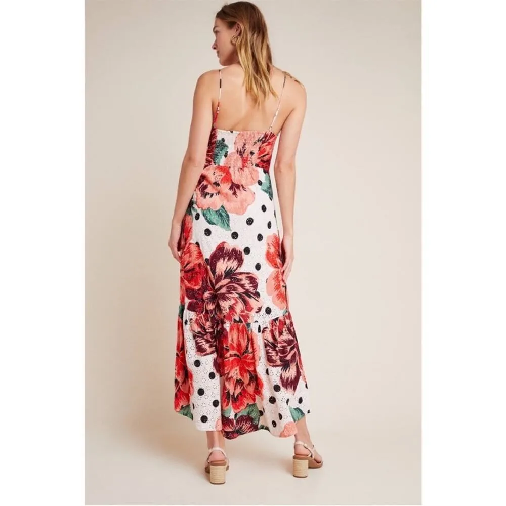NWT Farm Rio x Anthropologie Riviera Eyelet Maxi Dress Floral Womens Size 6 - Image 2