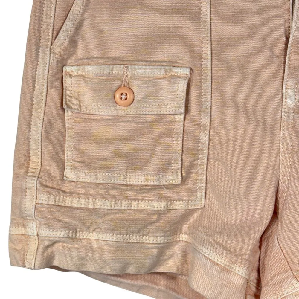 American Eagle 90s Boyfriend SZ 0 Jean Shorts Highest Rise Stretch Pockets Peach - Image 2