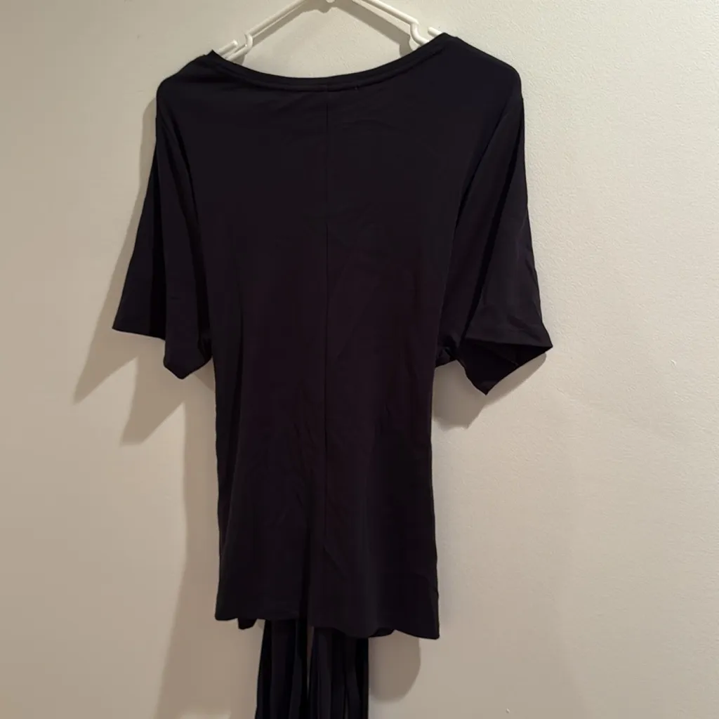 Peruvian Connection NWT  Black waist sash wrap Short Sleeve Blouse - Image 3