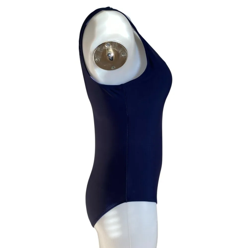 Studio womens medium navy blue one-piece swimsuit with scoop back - Image 3