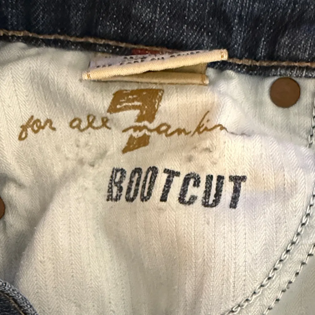 7 For All Mankind Dark Blue Boot Cut Jeans - Image 8
