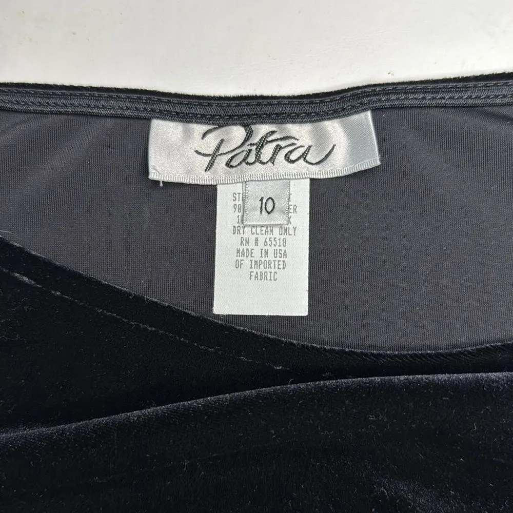 Stretch Velvet Top with Rhinestone Accent, size 10 Black - Image 8