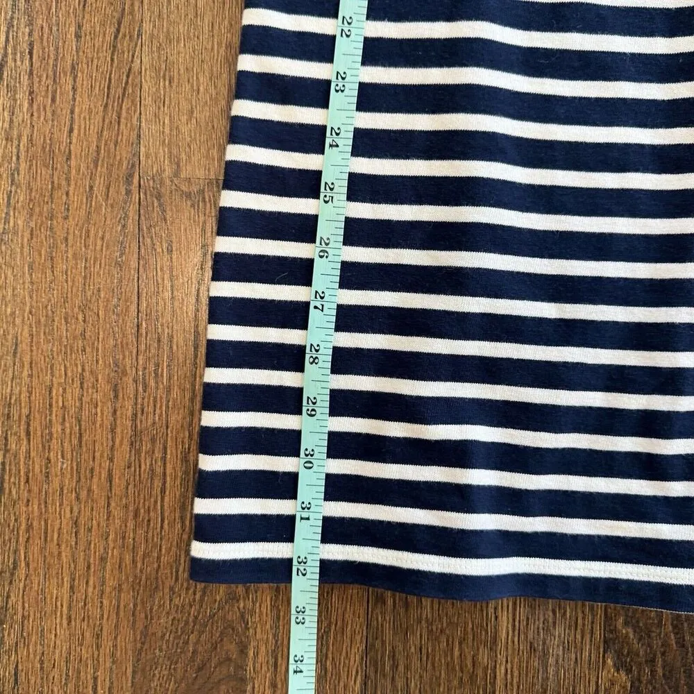 Everlane Gia Dress Women’s Size XS Navy Blue White Striped Cotton Mini 1632 - Image 8