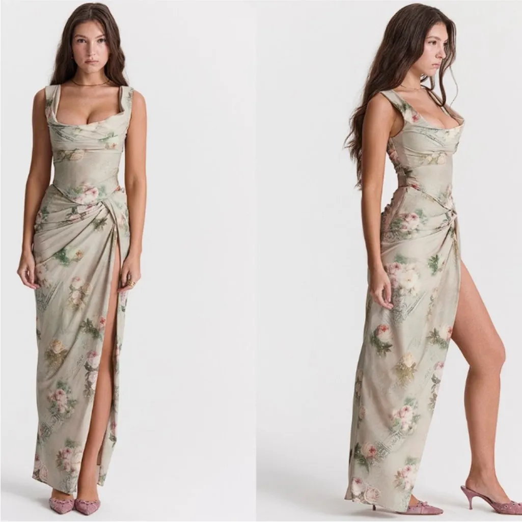 House of CB Vesper Gathered‎ Side Slit Skirt NWOT size L - Image 10