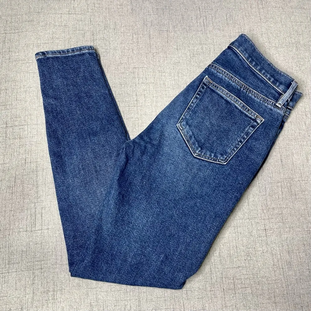 LOFT High Rise Skinny Ankle Jeans in Pure Dark Indigo Size 26 New - Image 6