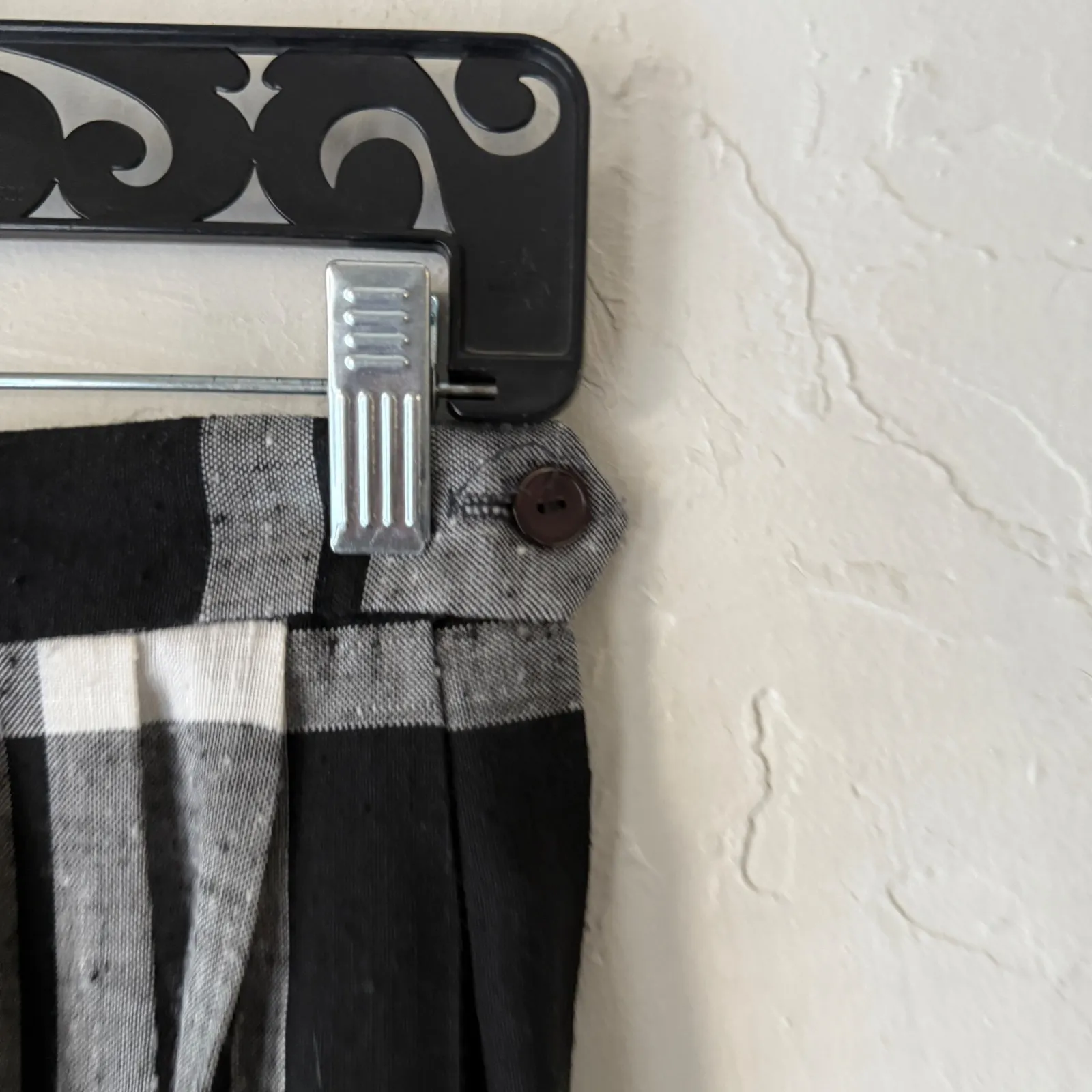 Clothing Co Vintage 60s Plaid Midi Skirt Black White Retro Size S Rockabilly - Image 4