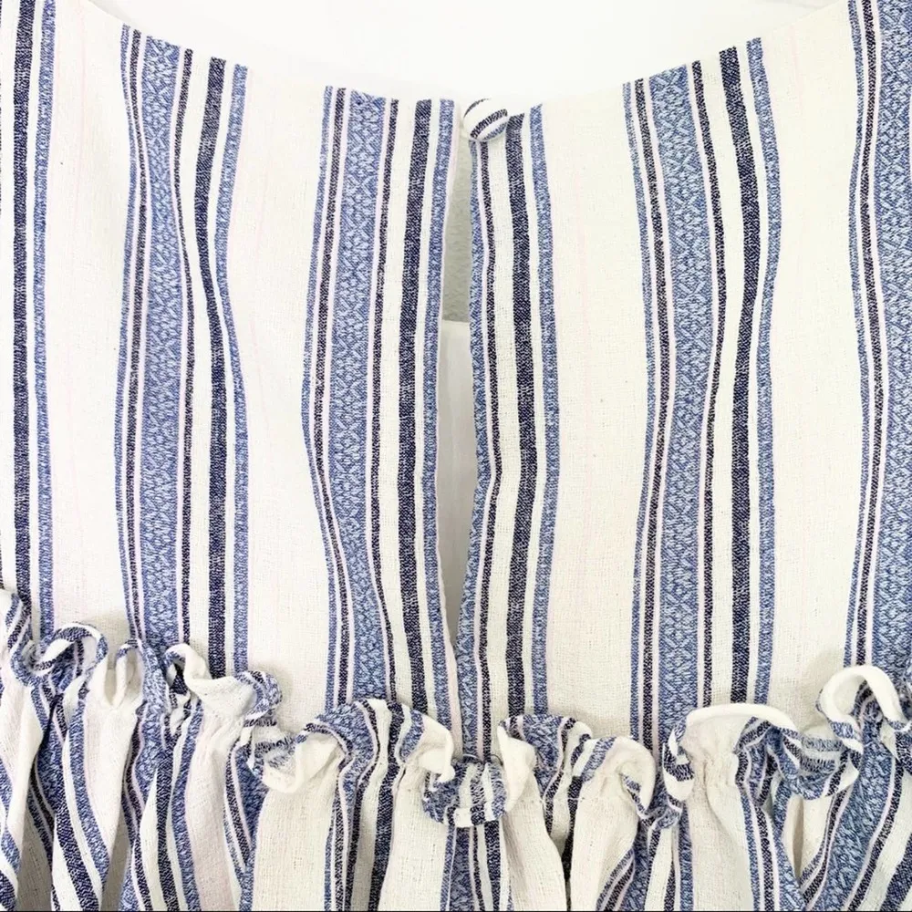 Gianni Bini Mia Striped Ruffle Off Shoulder Cotton Blend Dress Size XS NWT - Image 12