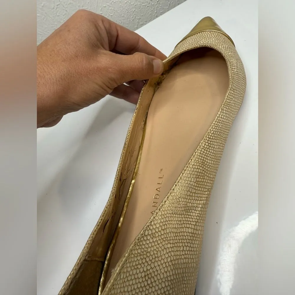 Loeffler Randall Gold Patent Leather Cap Toe Flats Size 6.5 - Image 8