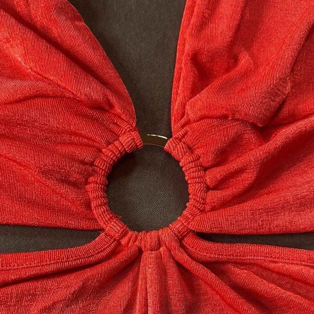 Women’s Red Deep V - Image 9