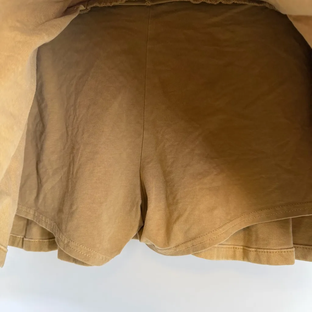 American Eagle stretch pleated mini skort size 10 NWT Mid rise Tan - Image 5