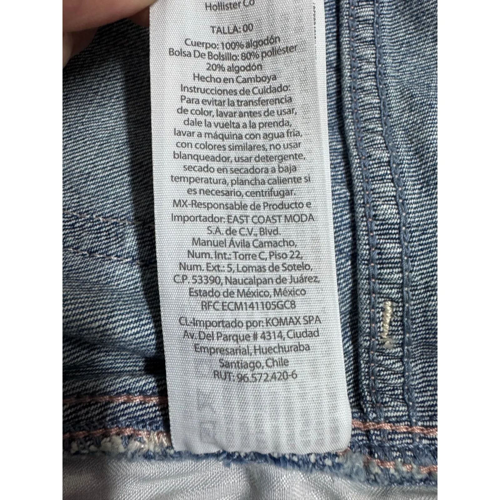 Hollister High Rise A-Line Denim Shorts Blue Embroidered Floral W24 00 - Image 7