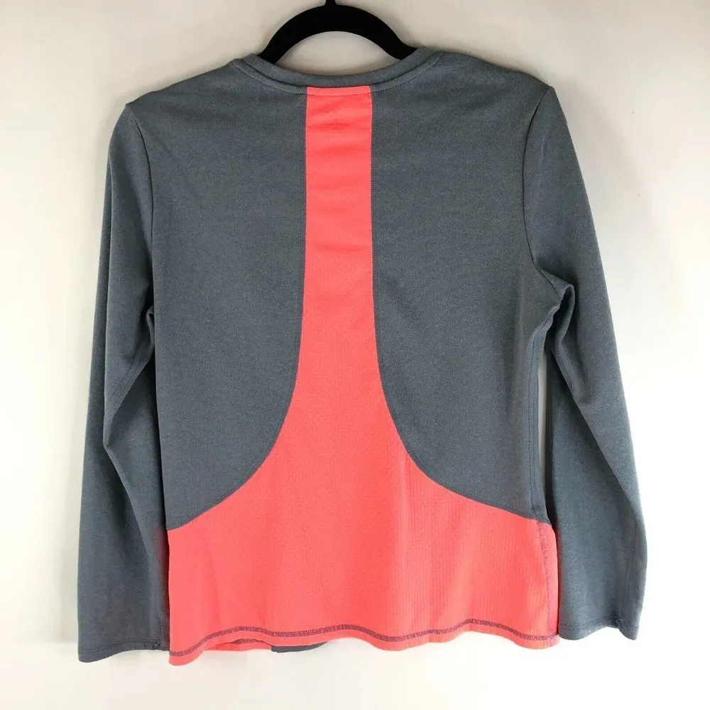 C9 Champion Womens T Shirt Top Mesh Scoop Neck Long Sleeve DuoDry Gray Orange M - Image 2