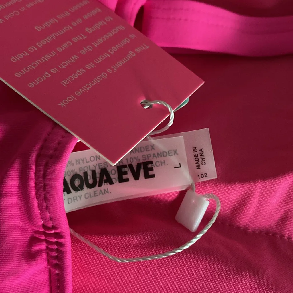 Aqua Eve hot neon Pink tankini swim top Large New with tags - Image 6