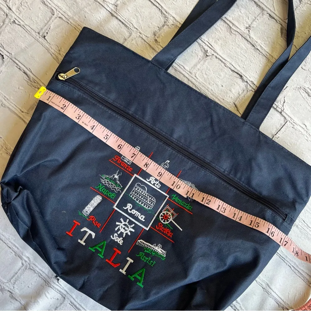 Rome Italy Travel Destination Blue Canvas Tote Bag Naples Assisi Souvenir Purse - Image 5