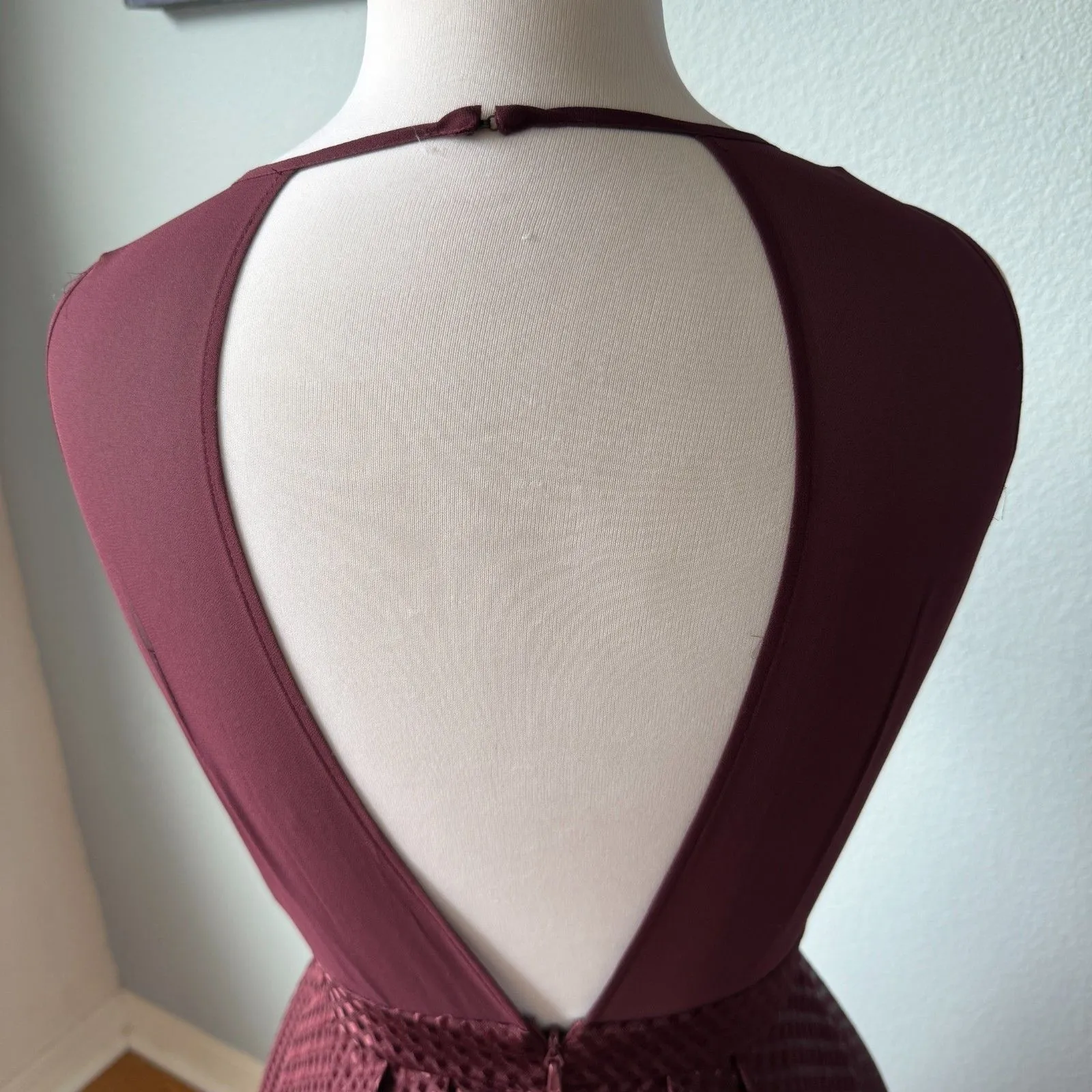 BCBGeneration Cocktail Maroon Short Dress Formal Fit & Flare Sleeveless - Image 9