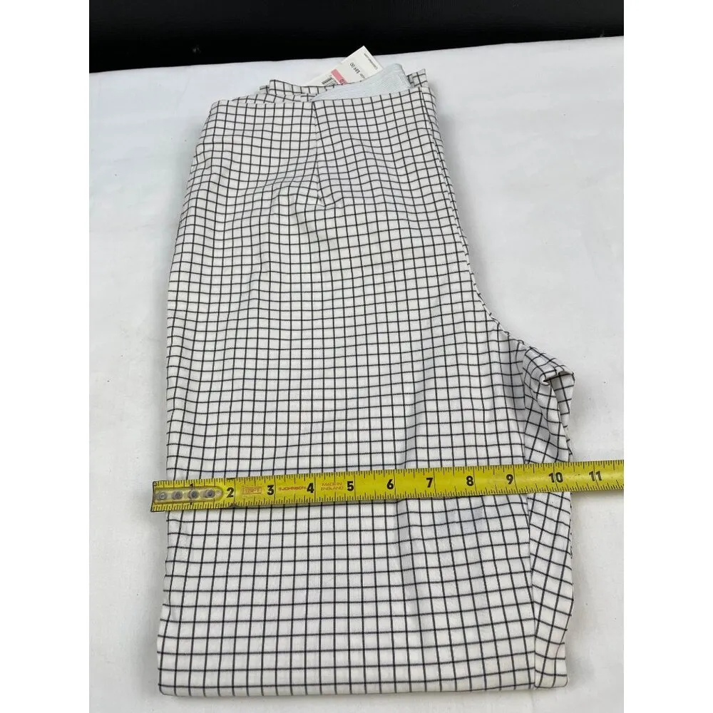 Calvin Klein Women's White & Black Checkered Stretch Pants Size 10 SKU 4684 - Image 5