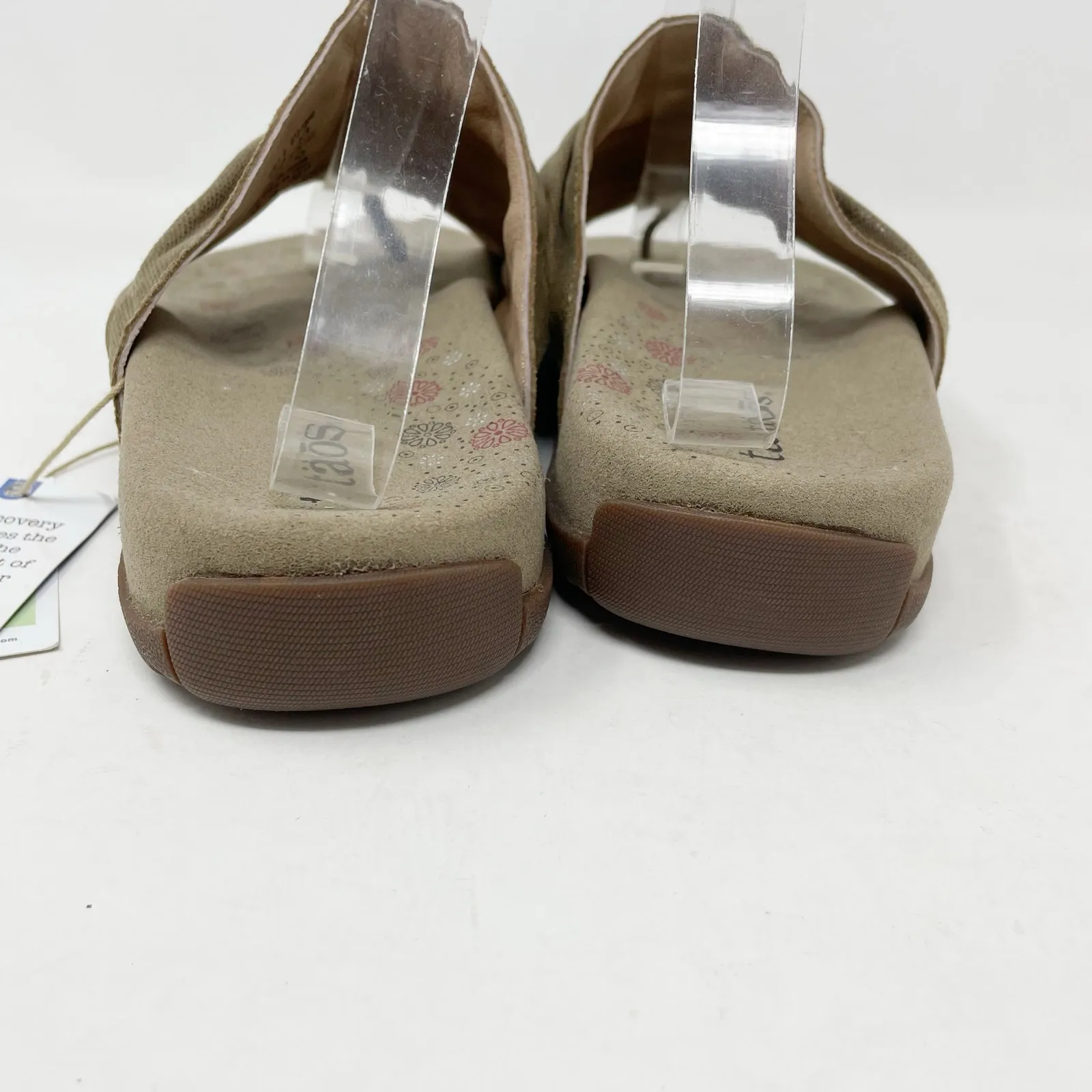 Taos Gift 2 Ruched Leather Comfort Shoes Sandals Metallic Tan Taupe women 10 New - Image 7