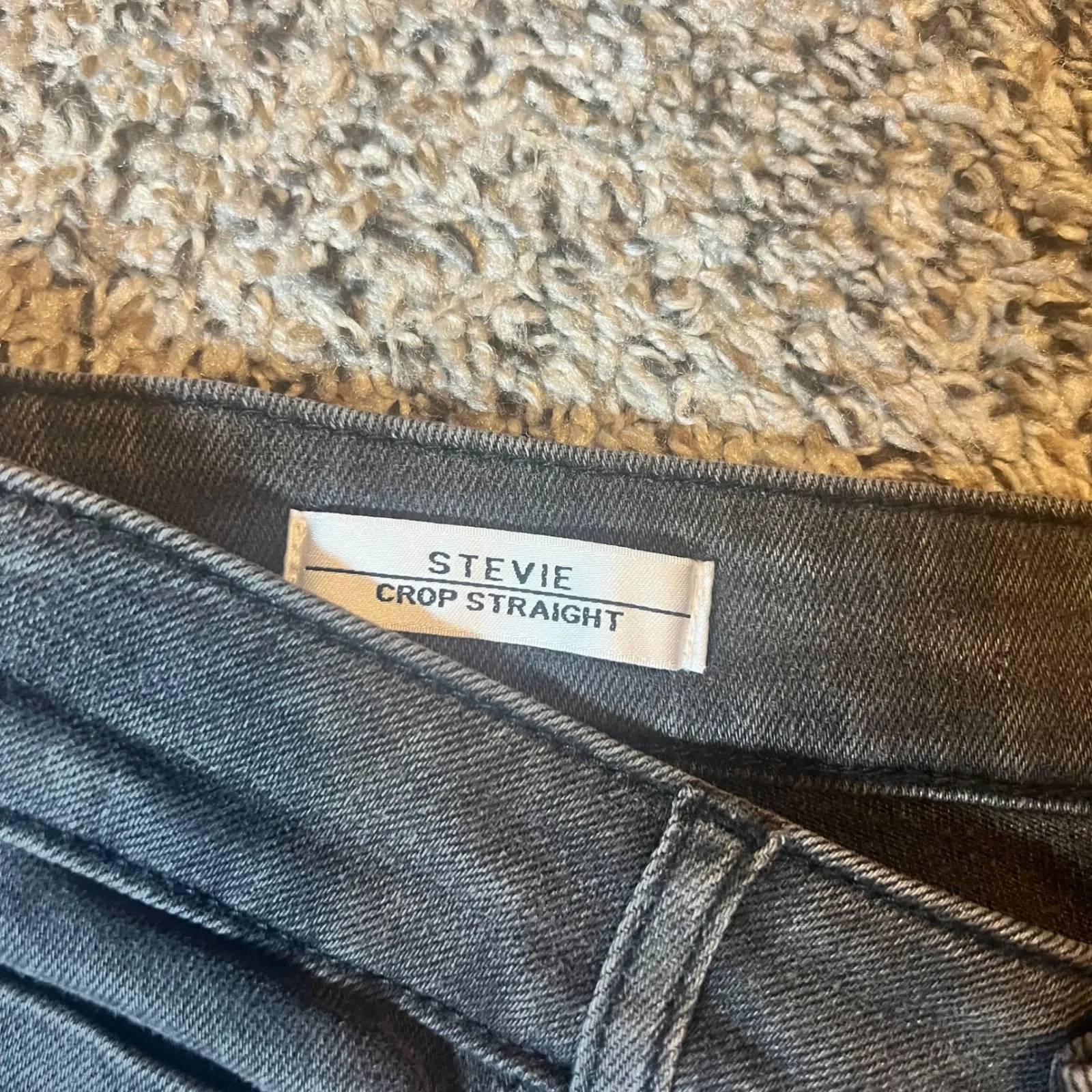 VIGOSS Stevie Crop Straight Jeans Dark Wash Distressed Flair Size 27 - Image 3