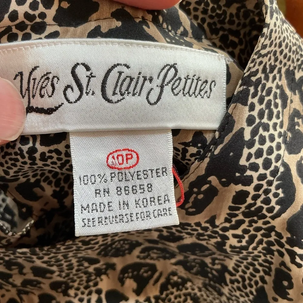 Vtg 90s cheetah patchwork print blouse Brown Size 10 - Image 2