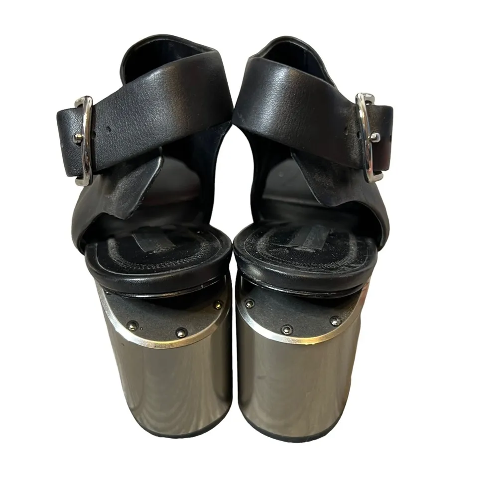 Alexander Wang Nadia open toe bootie black silver sz 40.5 - Image 5