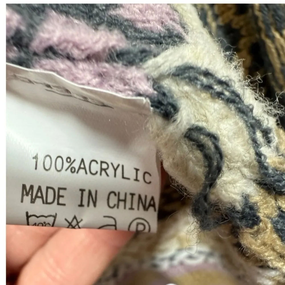 Military Hippie Open Front Drape‎ Cardigan Sweater M - Image 12