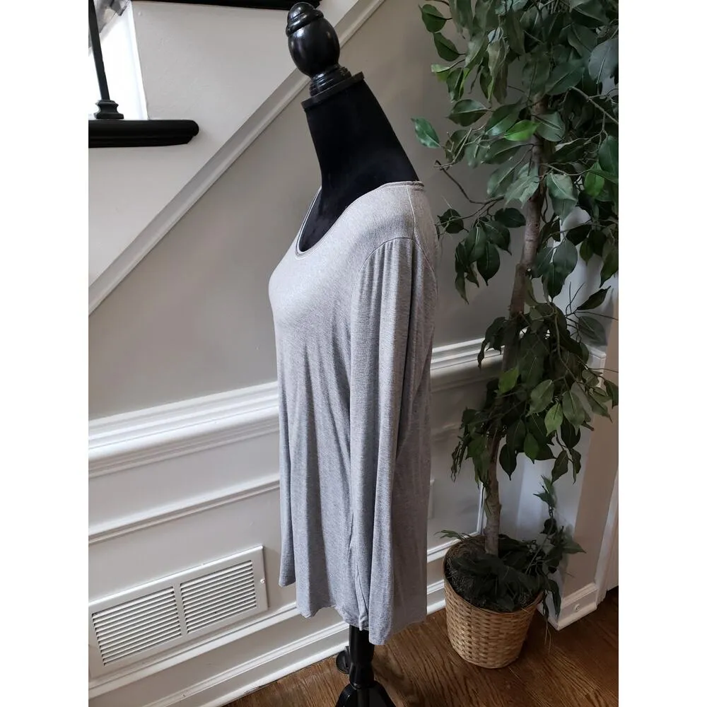 Women's White House Black Market Gray Long Sleeve Rayon Spandex Top XL - Image 7