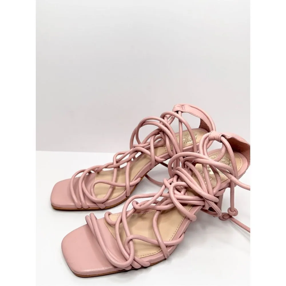 Vince Camuto Enjita Strappy Lace Up Pink Size 5.5 Leather Dress Sandals - Image 3