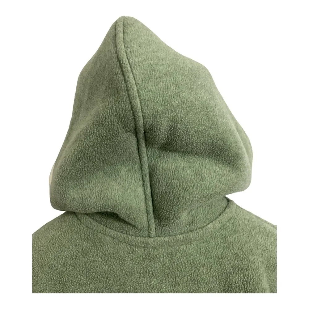 Denim & Co. Zip Front Fleece Jacket with Hood and Sherpa Lining Size L Green Size L - Image 3