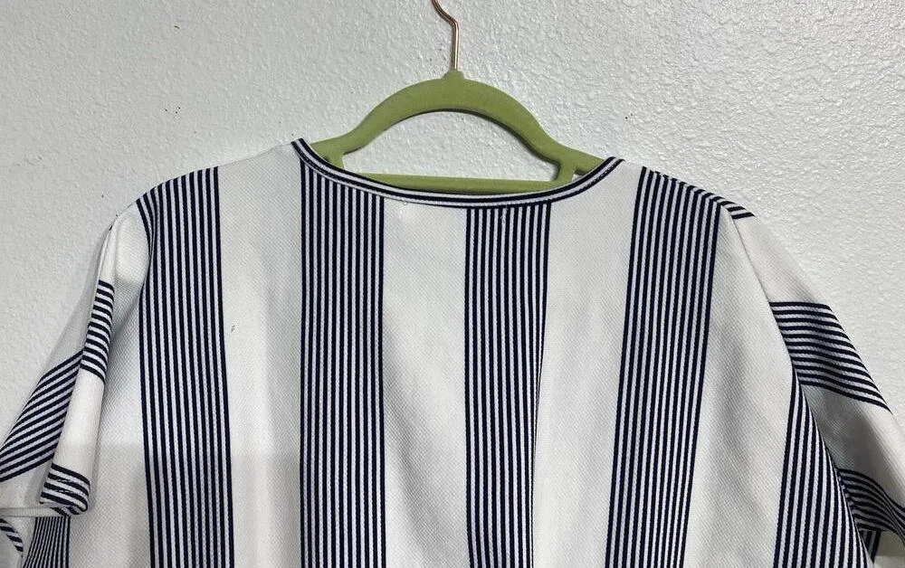 Bishop + Young Navy Striped Twist Front Top Sz S NWT - Image 9