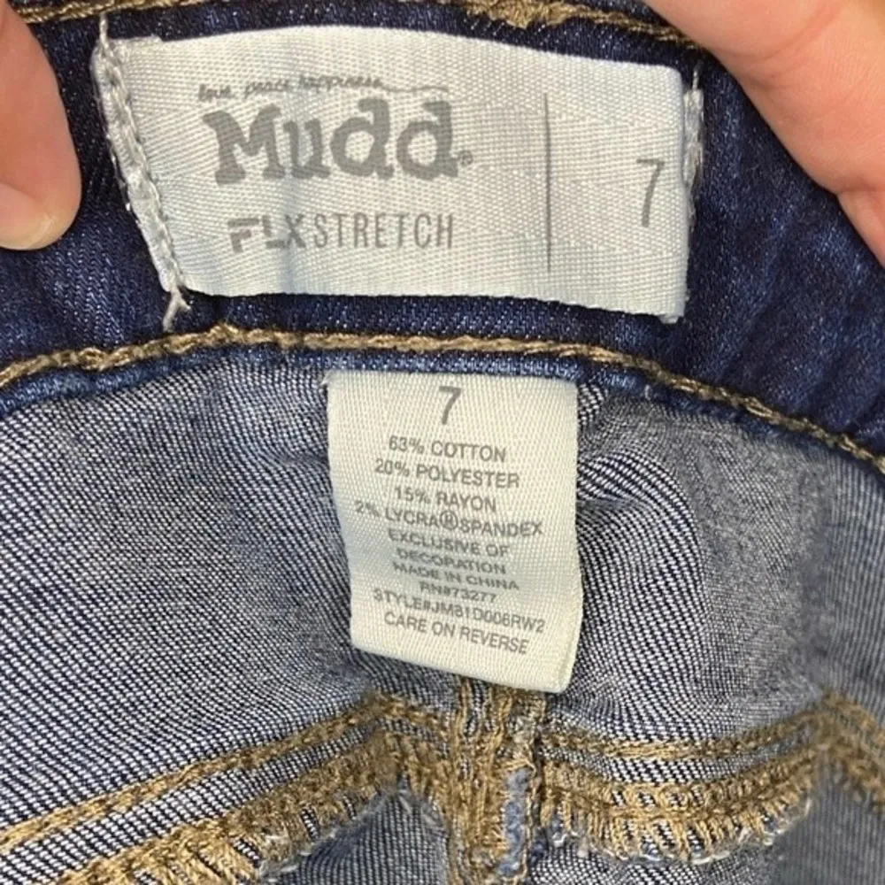 Mudd  FLX Stretch Blue Jean Cut Off Shorts Size 7 - Image 3