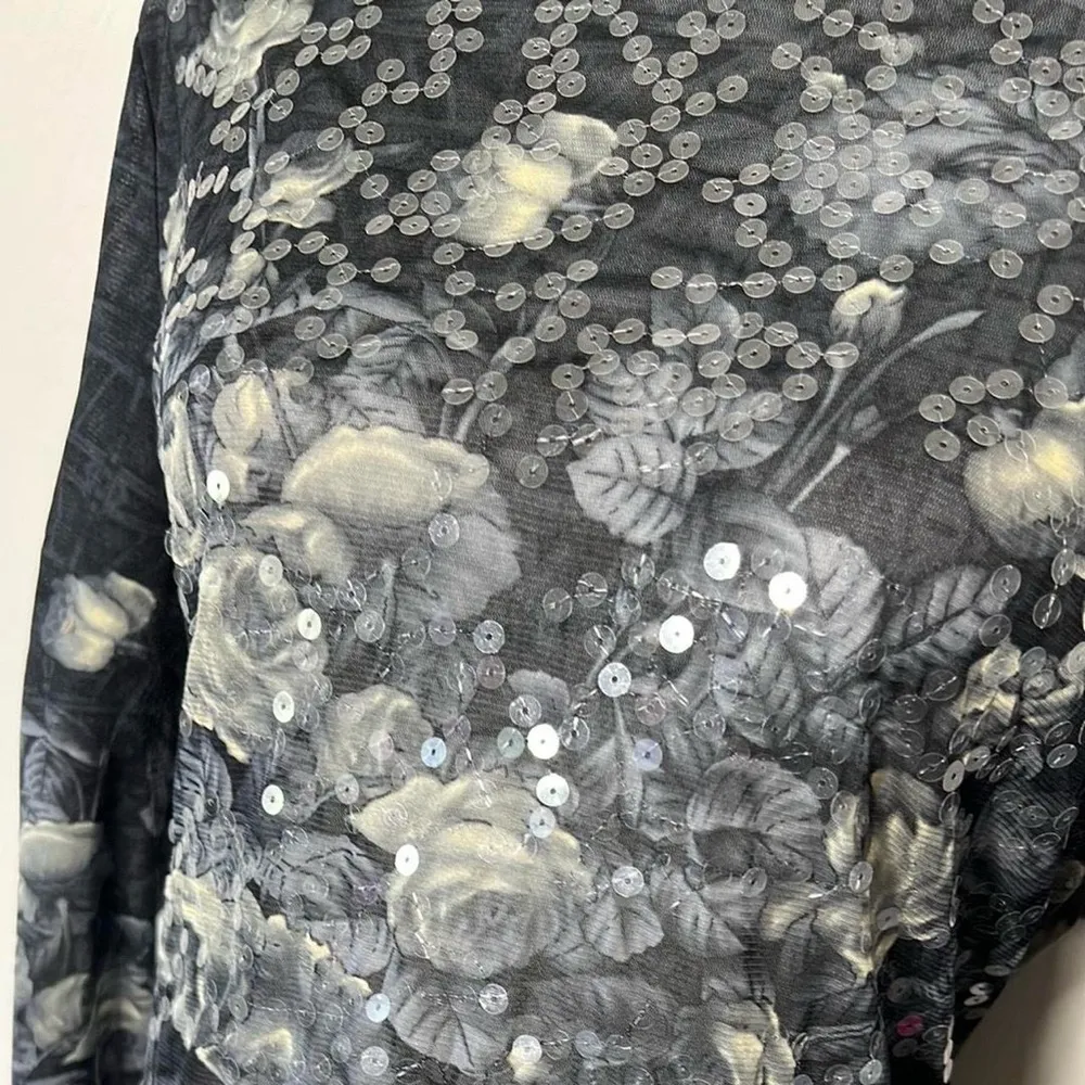 Y2K Floral Mesh Sequin Top - Image 5