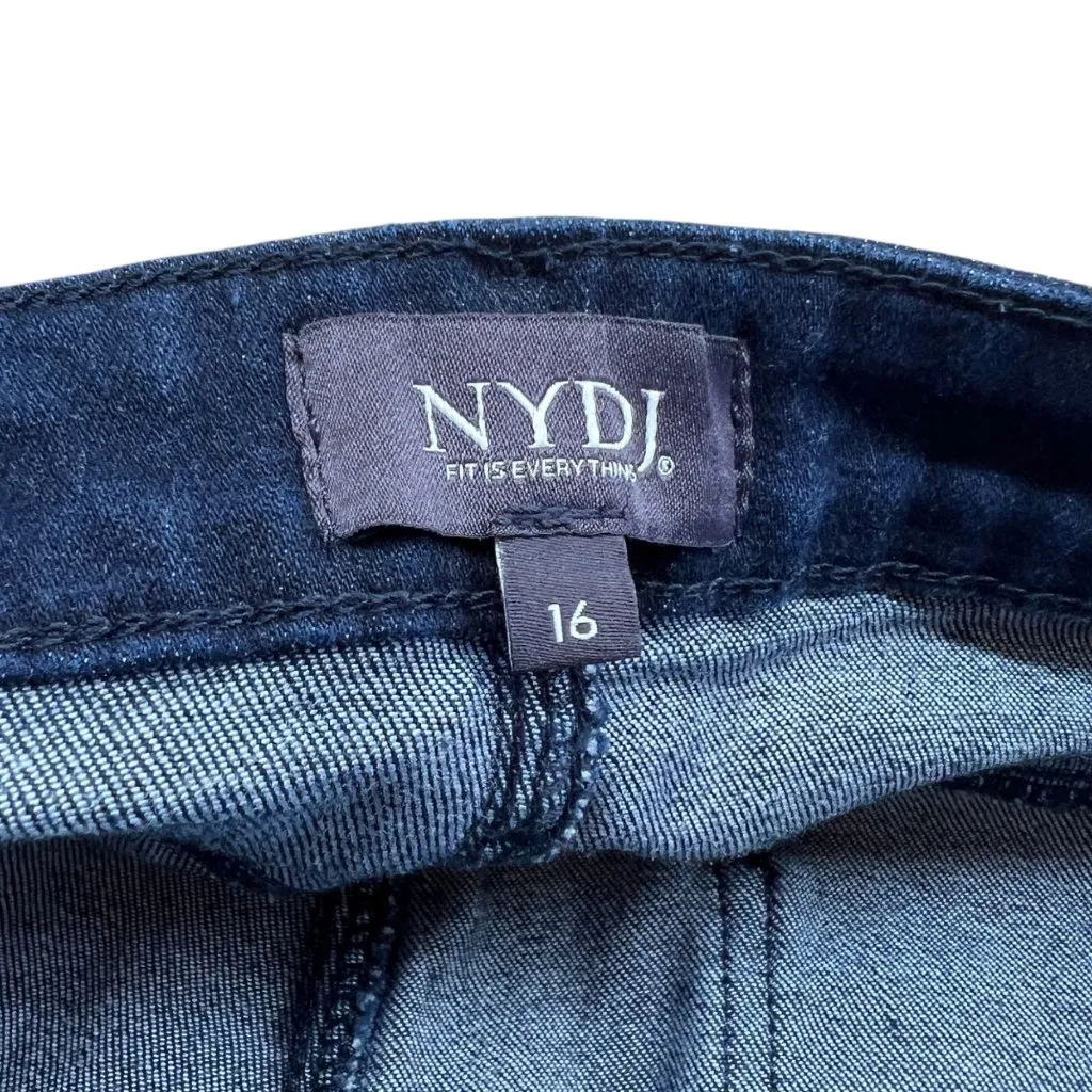 NYDJ Sheri Slim Lift Tuck Jeans Dark Wash Denim Size 16 - Image 9