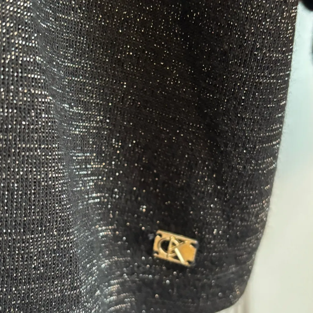 Calvin Klein Metallic Puff-Sleeve Top – Size XL, NWT MSRP $60 - Image 4