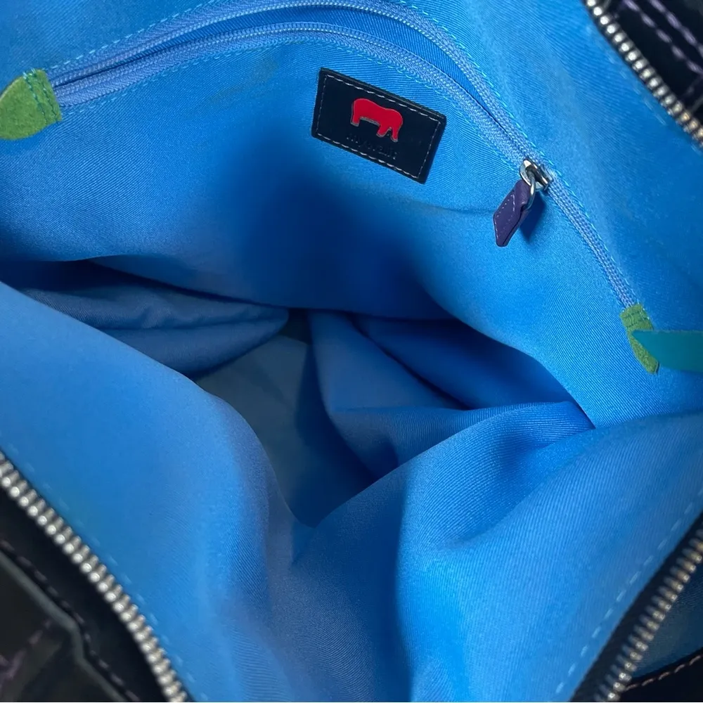 Mywalit Laguna Large Leather and Suede Shopper Black Bag Red - Image 12