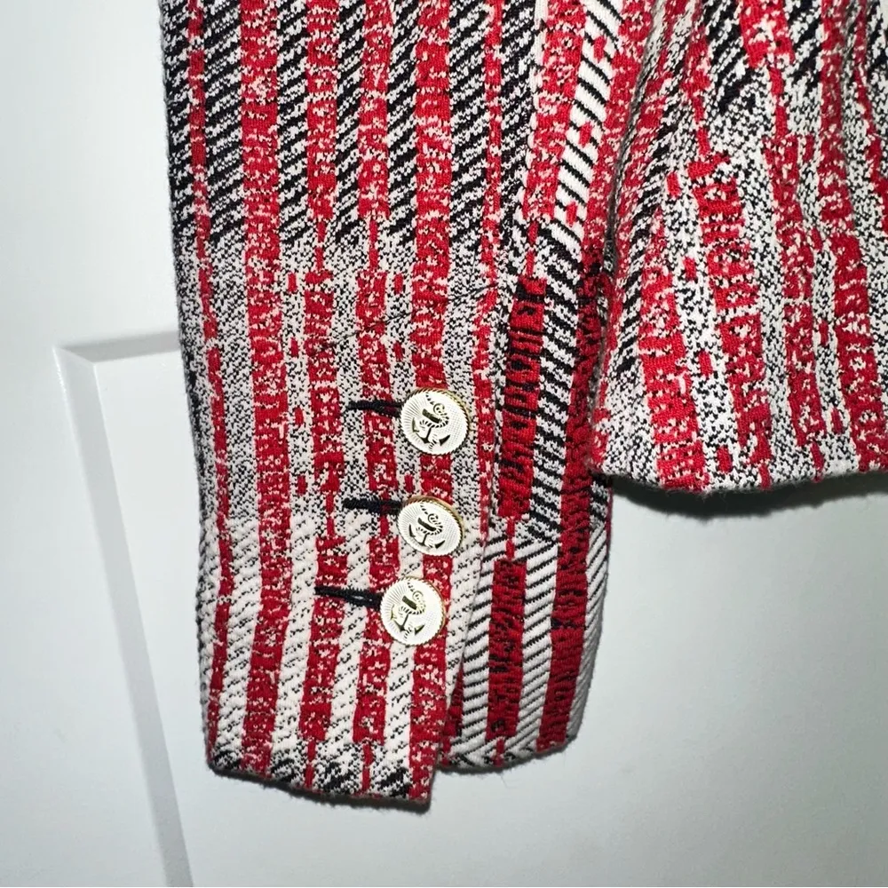 Cabi Red Patchwork Blazer red white & navy blue Nautical XS - Image 7