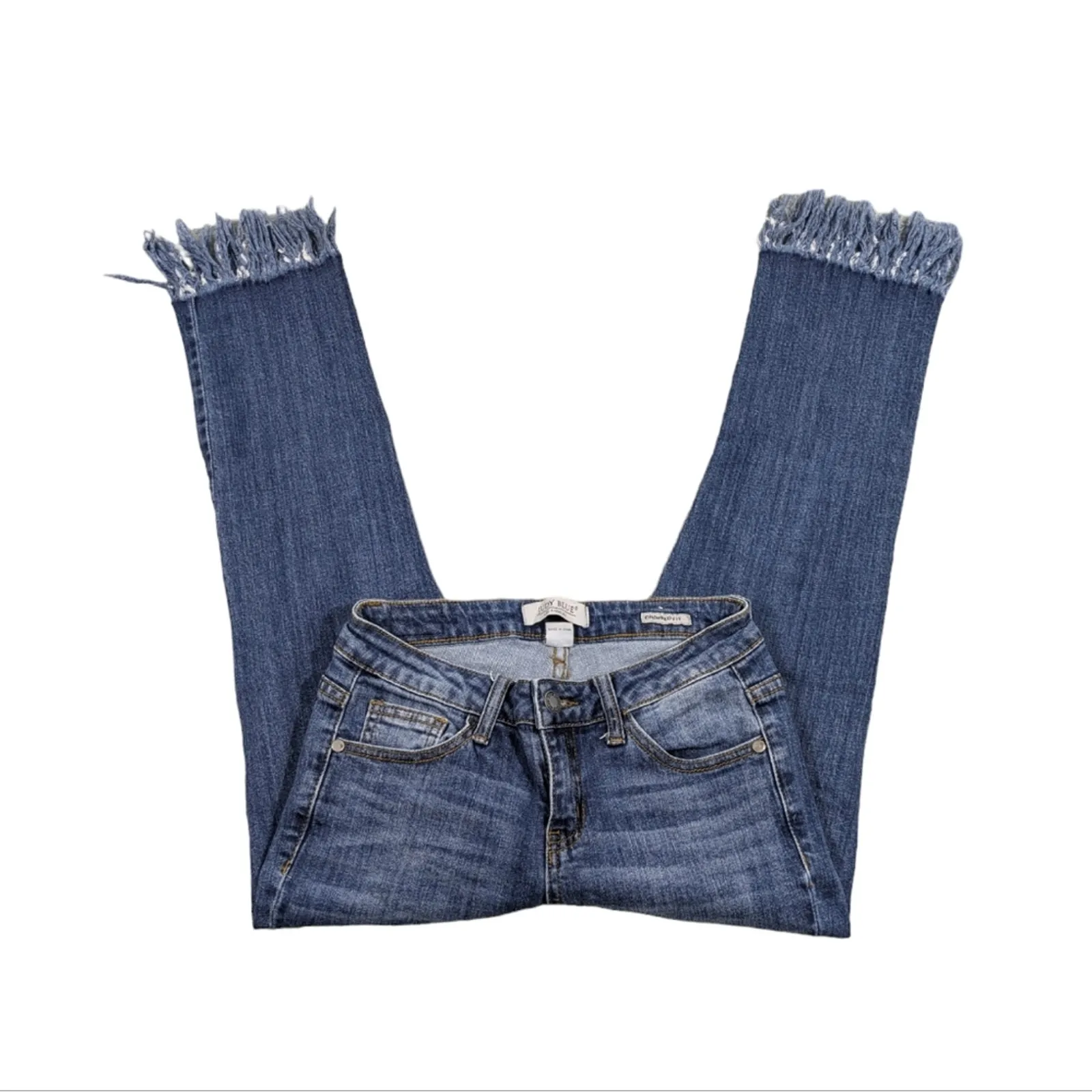 Judy Blue Midrise Cropped Fringe Fit GUC Size 3/26   J1267 - Image 3