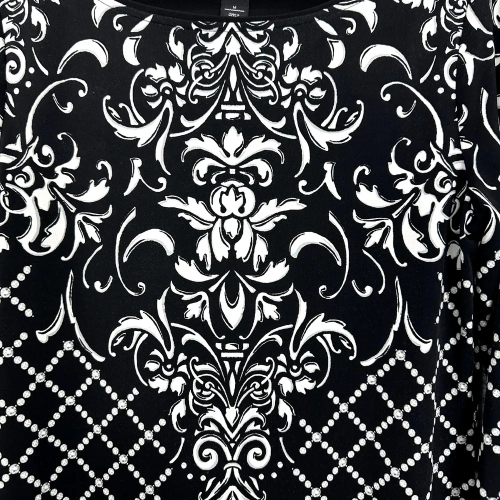 White House Black Market Shift Dress Womens Medium Geometric Diamond Boho Artsy‎ - Image 4