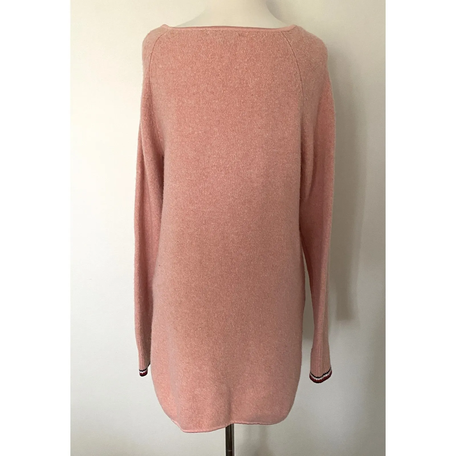 Tommy Hilfiger Pink Cozy Knit Tunic Sweater Long Sleeve Relaxed Fit Sz M - Image 2