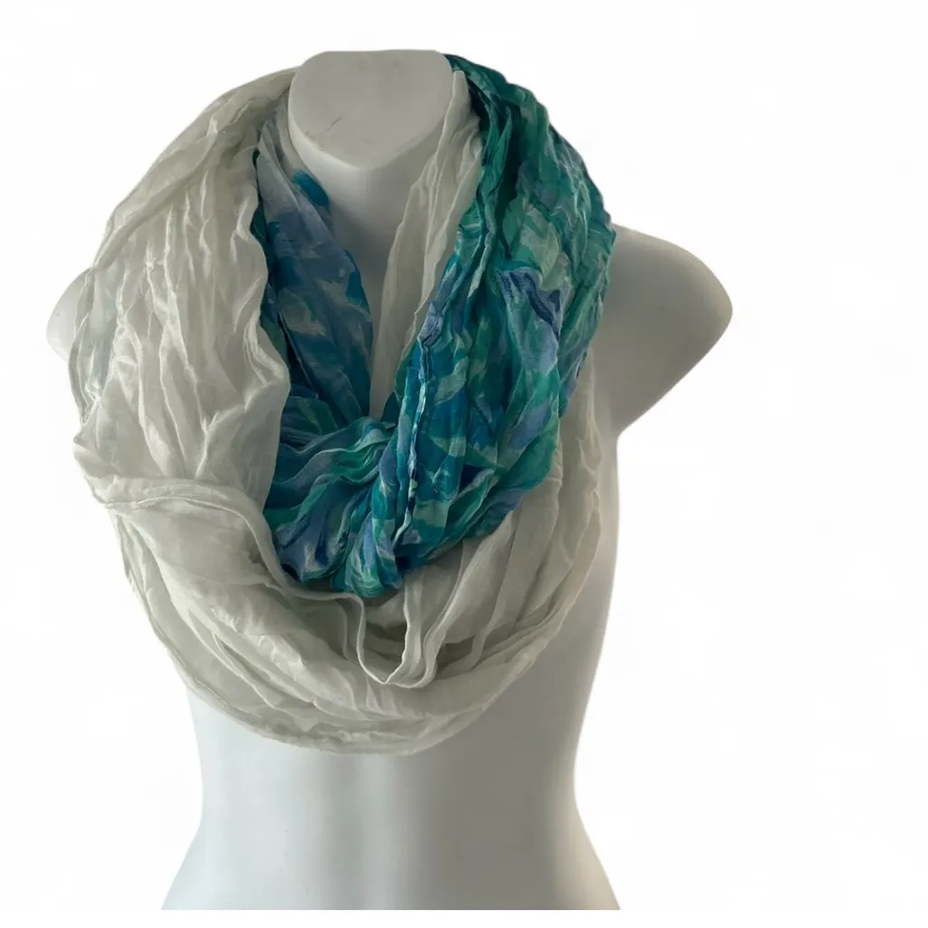 Elegant Blue and White Scarf - Image 4
