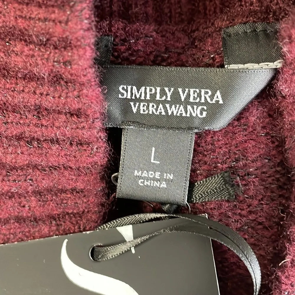 Simply Vera VeraWang Cable Knit Sweater Purple Size L - Image 6