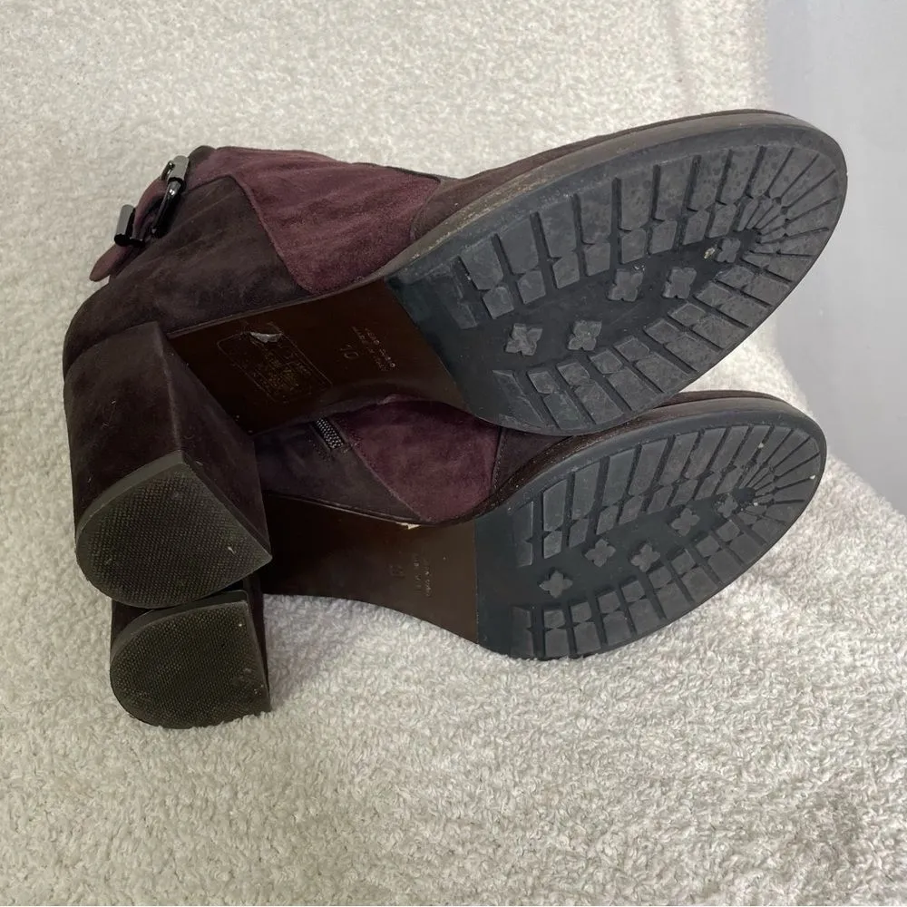 Aquatalia 'Ella' Burgundy‎ Suede Heeled Ankle Bootie Size 10 $495 - Image 8