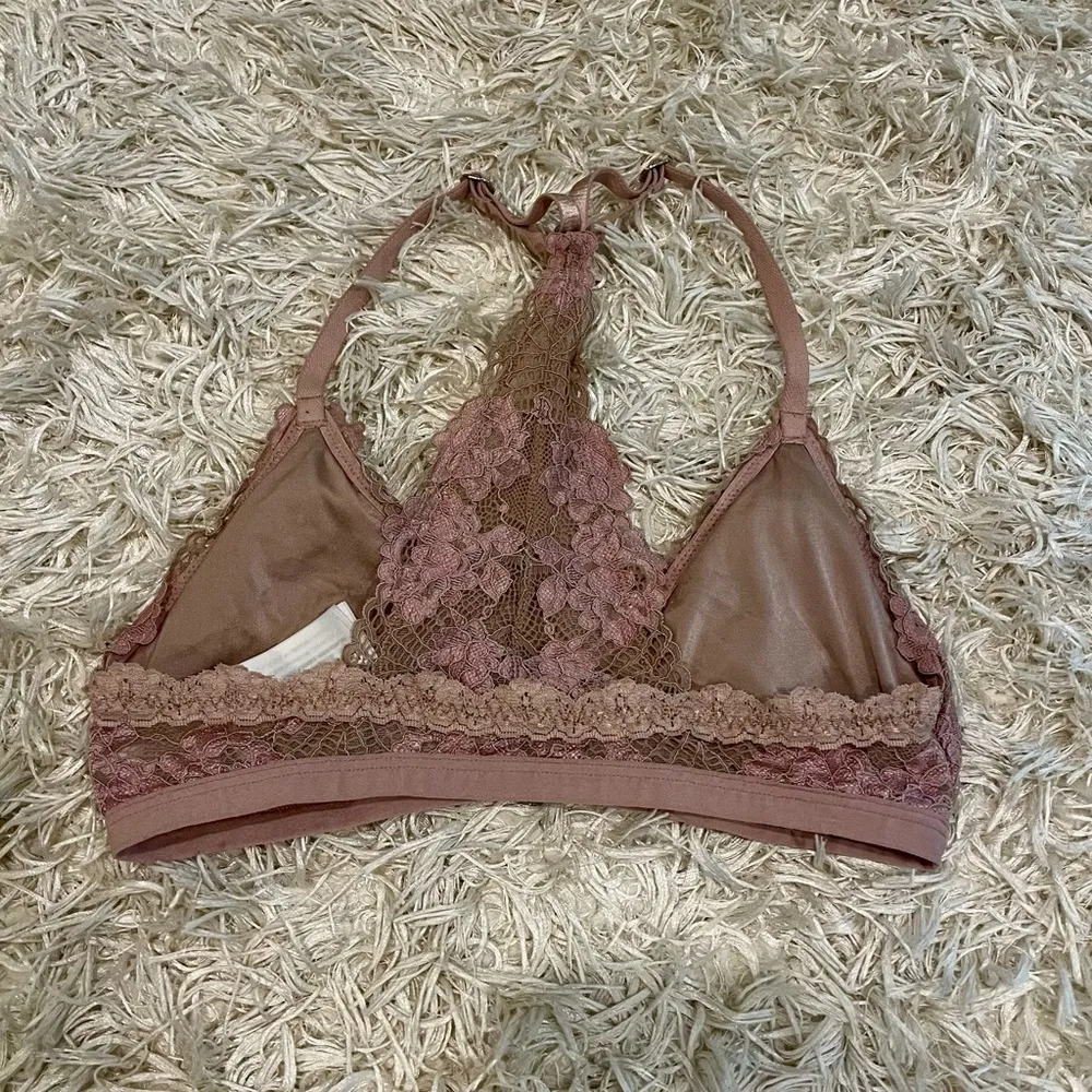 Abercrombie & Fitch Rose Pink Floral Lace Bra Size Small - Image 2
