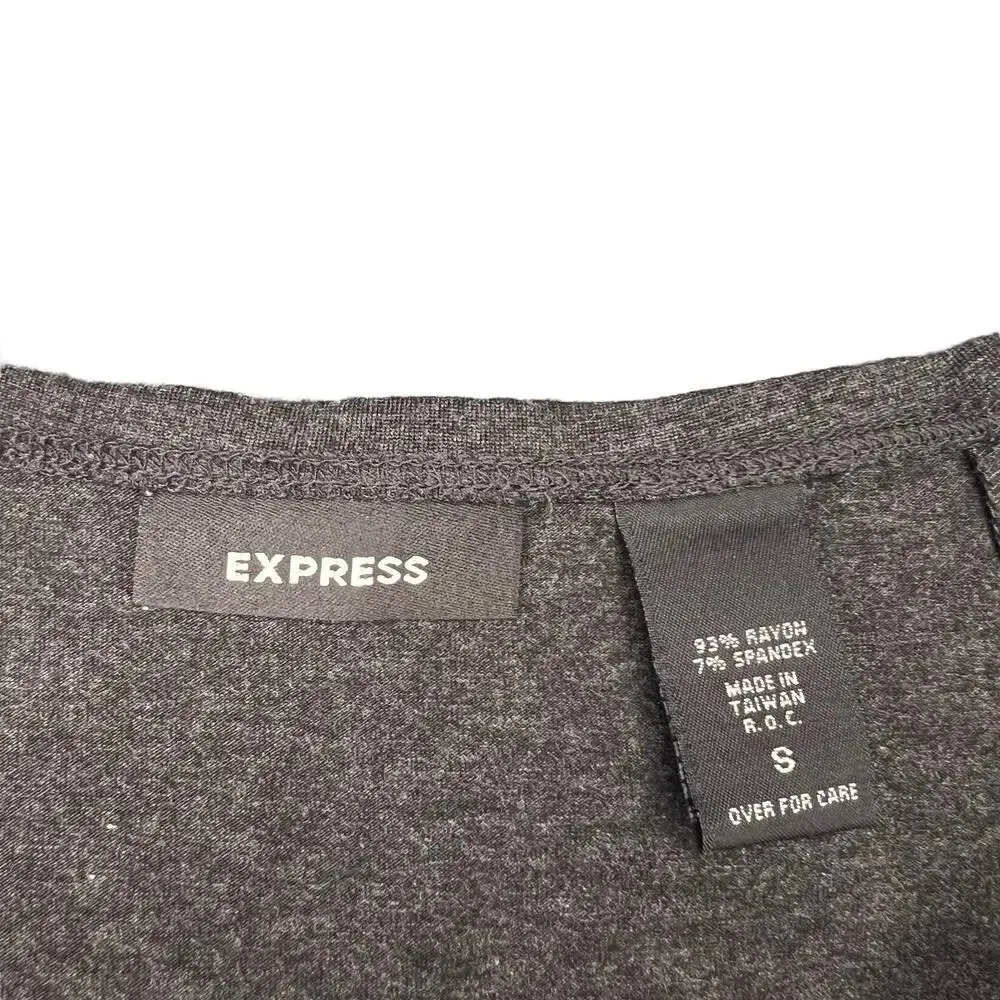 Express Women's‎ Small Gray A Line Short High-Waisted Skirt - Image 2