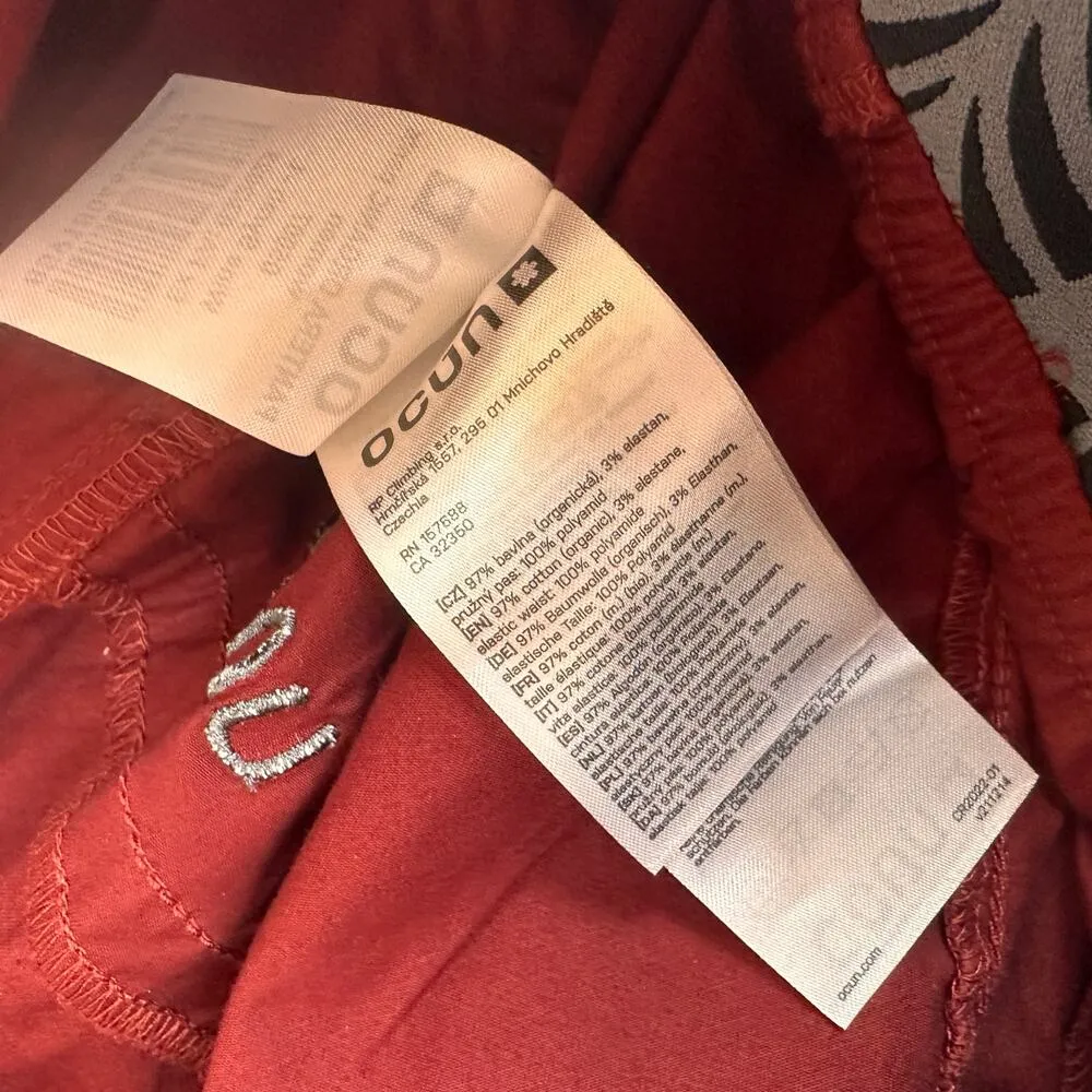 Ocun Women's Pantera Wine Syrah Organic Pants New with tags Size Large Red - Image 9