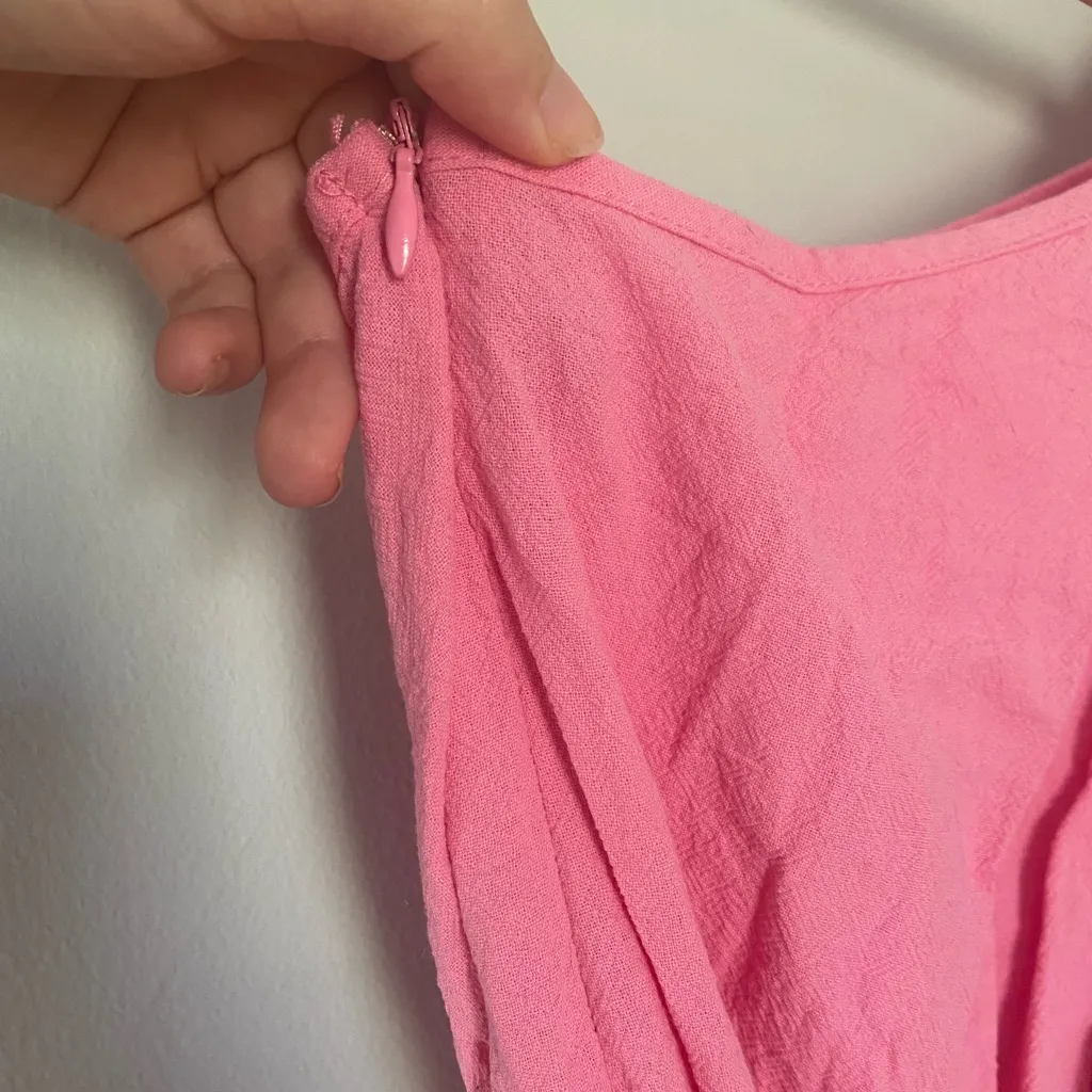 SHEIN Pink One Shoulder Romper with Waist Tie Size Medium - Image 3