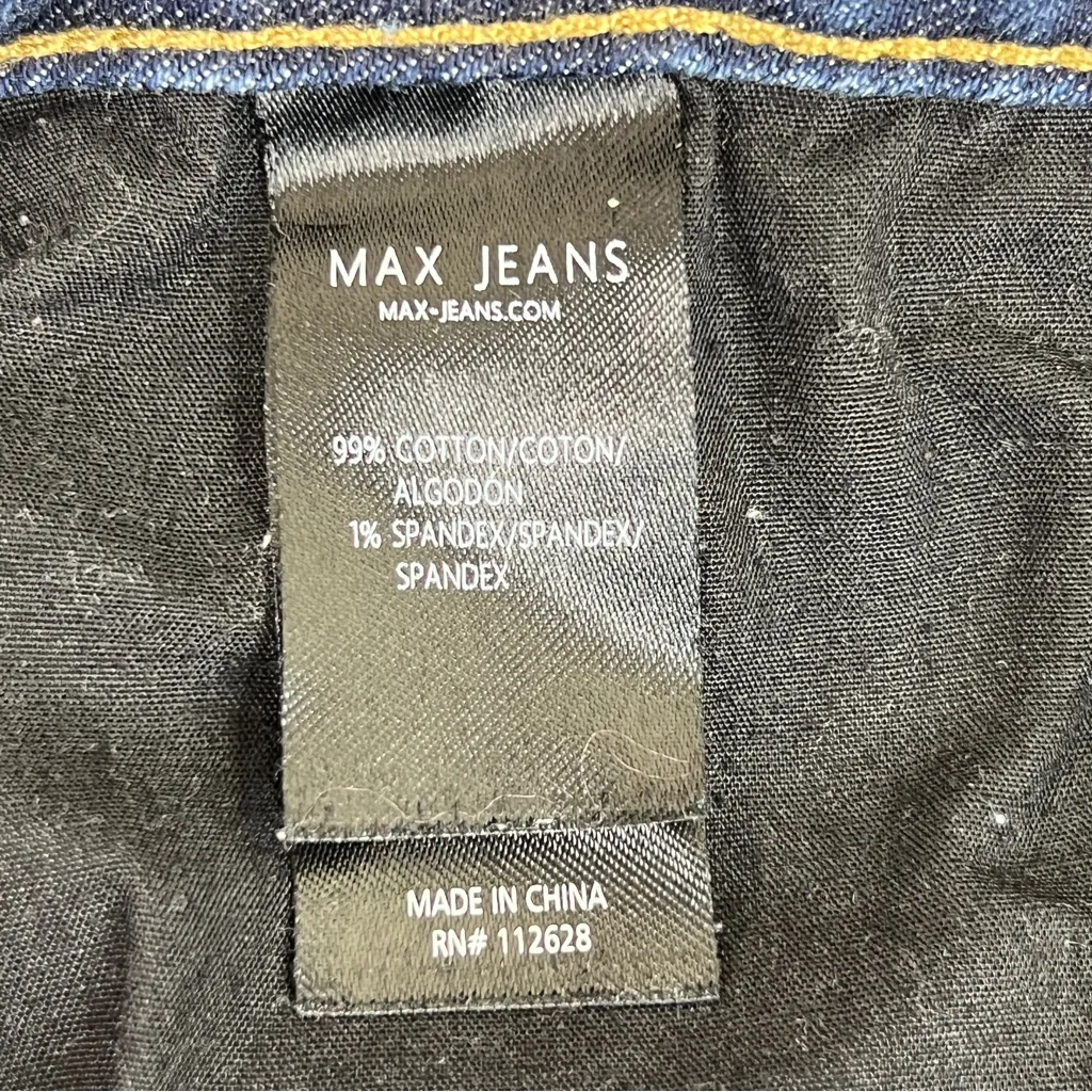 Max Jeans Size 4 Skimmer Cropped 5 Pockets Belt Loops Dark Blue Wash Jea… - Image 13
