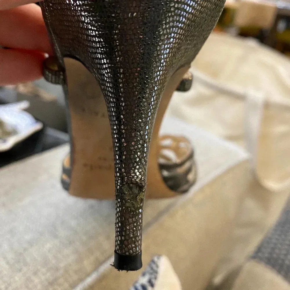 Kate Spade‎ Shari Metallic Lizard-Print Sandal - Image 7